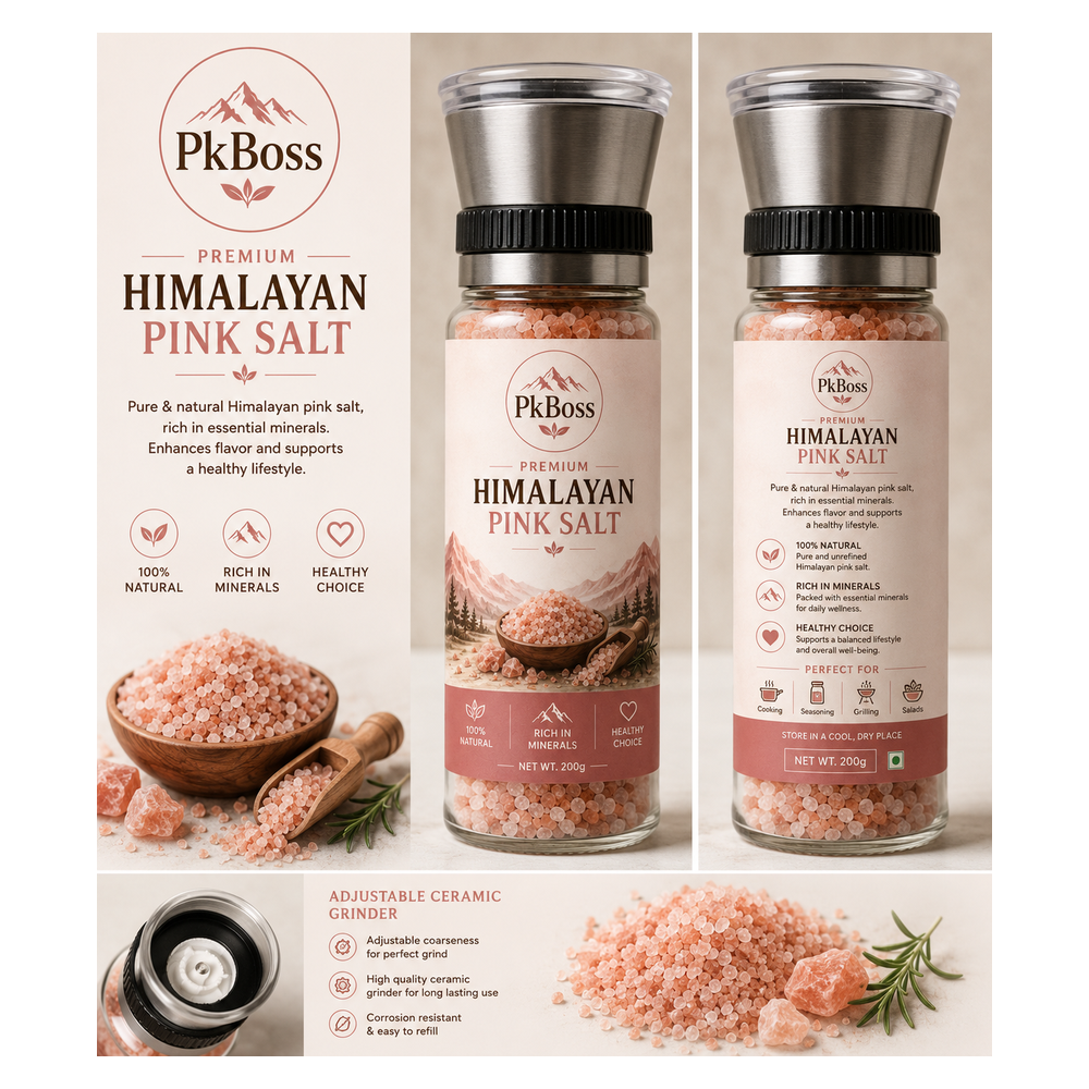 Himalayan Pink salt Grinder Bottle