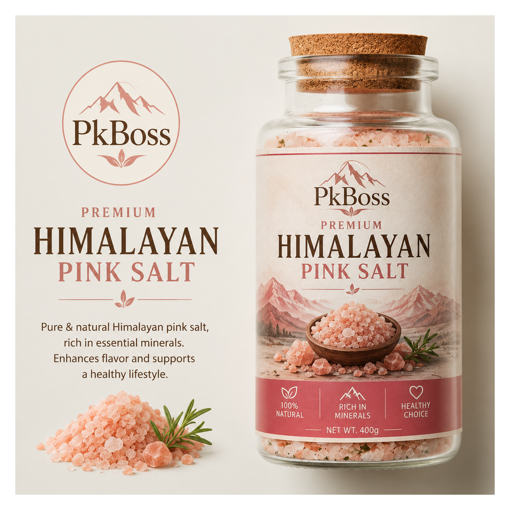 Organic-Style Himalayan Pink Salt Bottle Jar – 400g Premium Quality